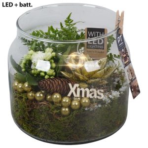PTCHG5764 Arrangement Christmas Gold in glass pot